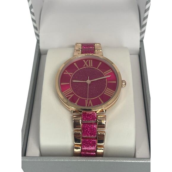 Rose Gold Tone Glitz Women\'s Bracelet Watch Stunning Dial Trendy Fashion NEW main image 8